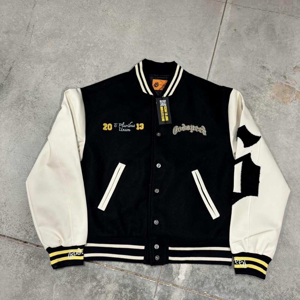 Classic Black and White Varsity Jacket